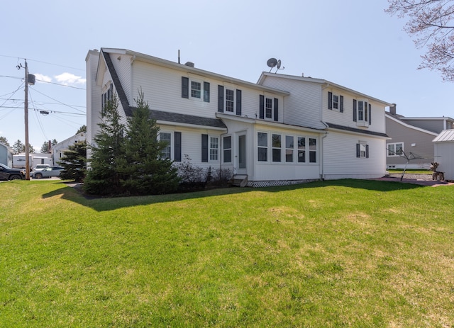 165 Pleasant Ave, Madawaska, ME 04756 - back of property featuring a yard and a chimney