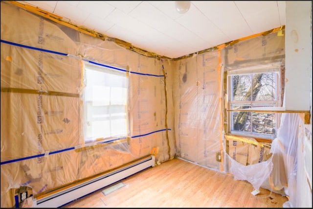 21 Exeter Rd, Corinna, ME 04928 - spare room with wood finished floors and a baseboard heating unit