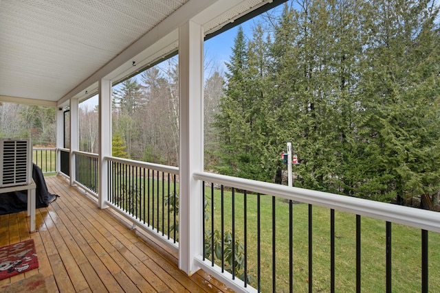 deck with a yard