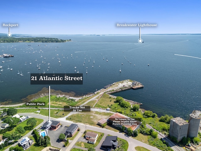 21 Atlantic St, Rockland, ME 04841 - aerial view of a nearby body of water