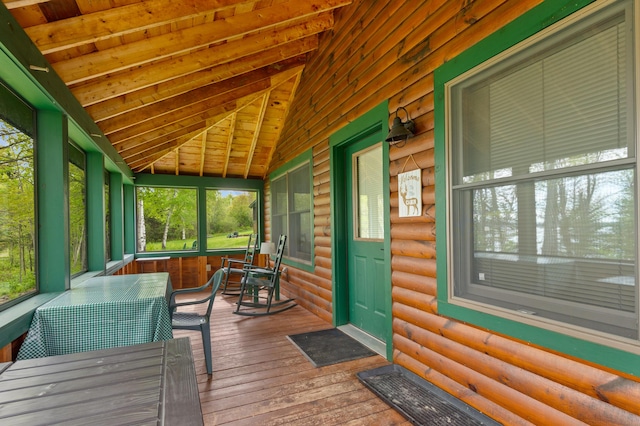 747 S Shore Dr Unit 6, Rangeley Plt, ME 04970 - view of sunroom