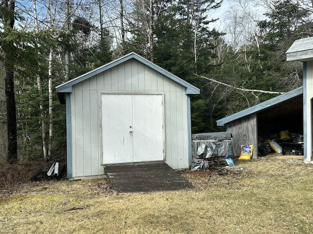 view of shed