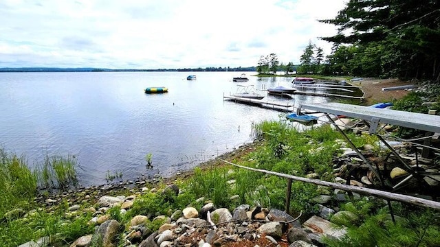 view of water feature featuring a boat dock