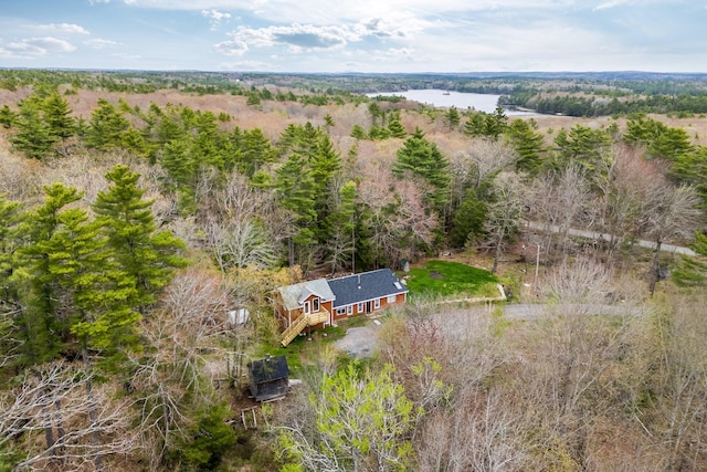 285 Hockomock Rd, Woolwich, ME 04579 - view from above of property with a nearby body of water and a heavily wooded area