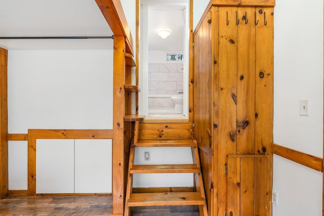 285 Hockomock Rd, Woolwich, ME 04579 - staircase with wood finished floors