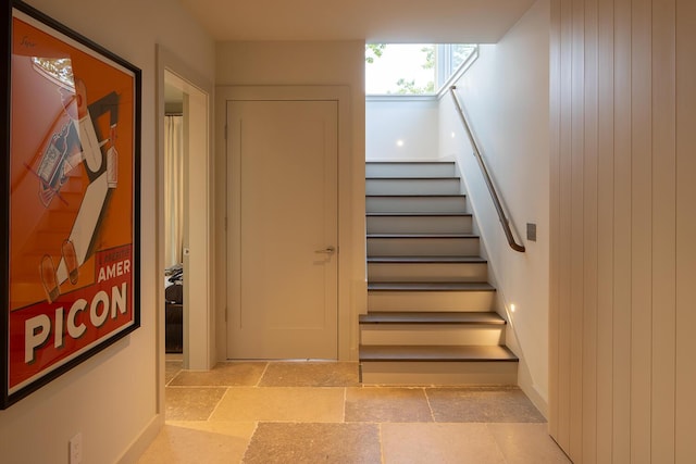 4 Ice House Pt, York, ME 03909 - stairway featuring stone finish floors