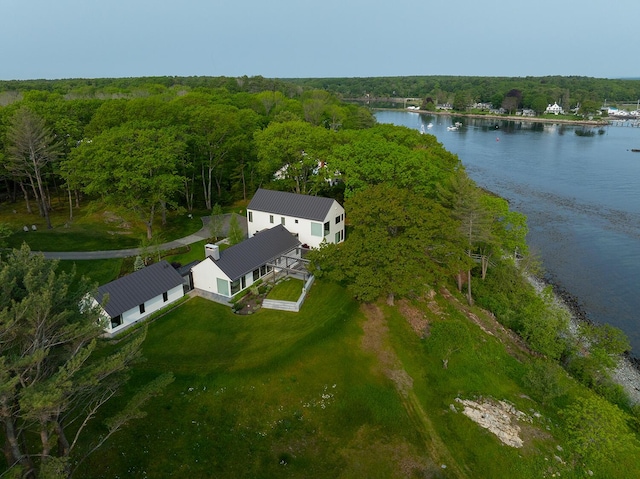 4 Ice House Pt, York, ME 03909 - view from above of property with a heavily wooded area and a large body of water