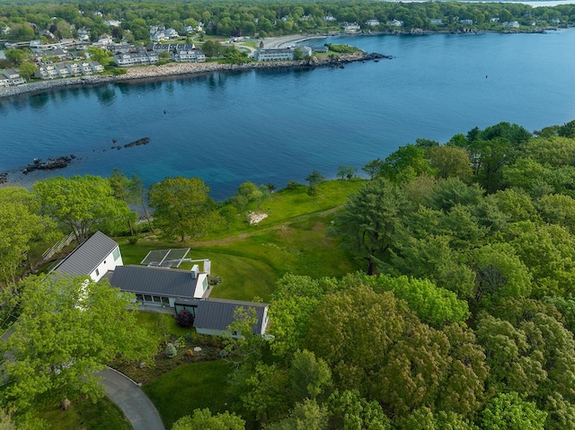 4 Ice House Pt, York, ME 03909 - bird's eye view of a large body of water and a heavily wooded area