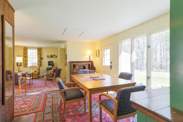 dining space with a wealth of natural light