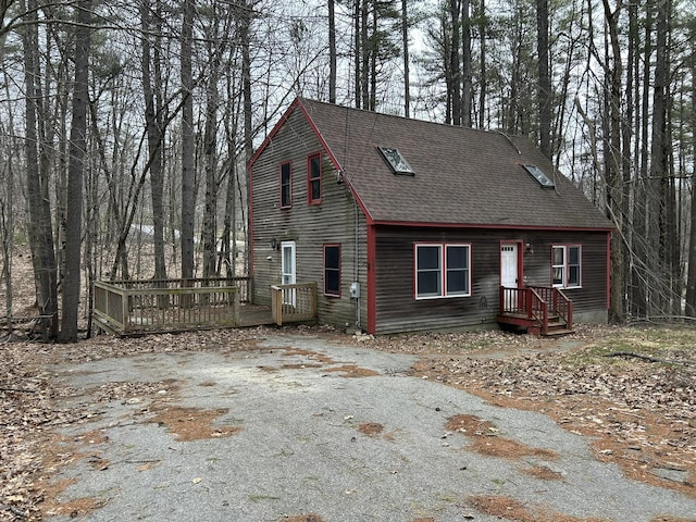 669 New Dam Rd, Waterboro, ME 04061 - view of front of home featuring a deck and roof with shingles