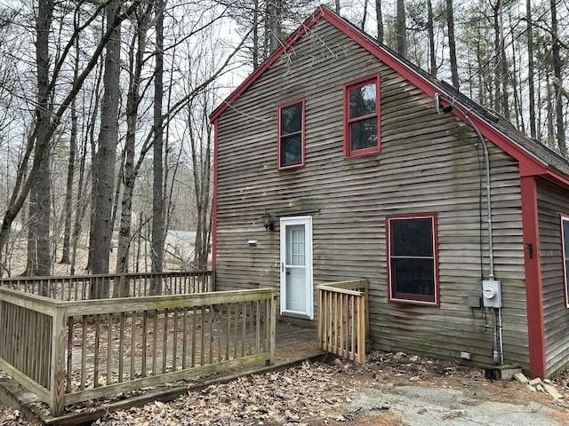 669 New Dam Rd, Waterboro, ME 04061 - rear view of property featuring a wooden deck