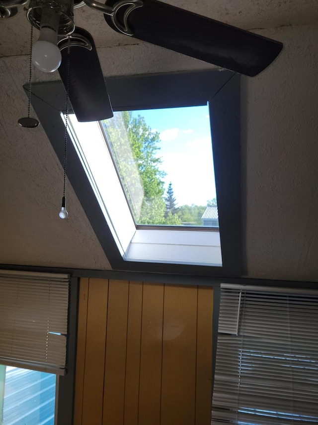 interior details featuring a skylight