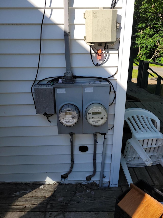 exterior details featuring electric meter
