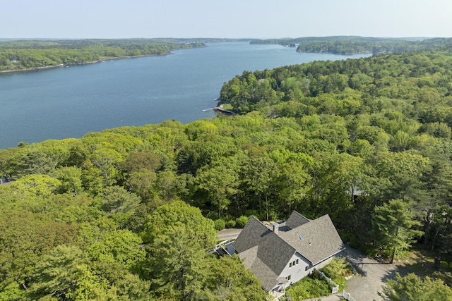 86 Firth Dr, Boothbay, ME 04537 - bird's eye view of a forest and a nearby body of water
