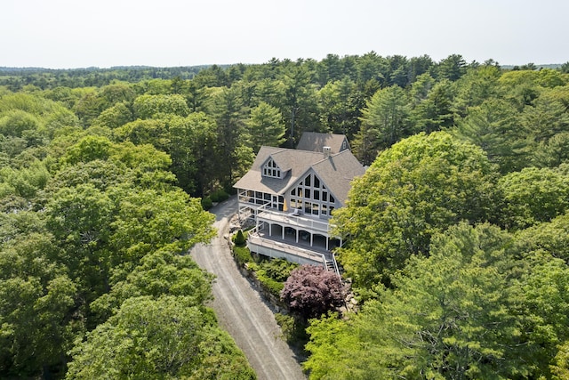 86 Firth Dr, Boothbay, ME 04537 - aerial view of property and surrounding area featuring a forest