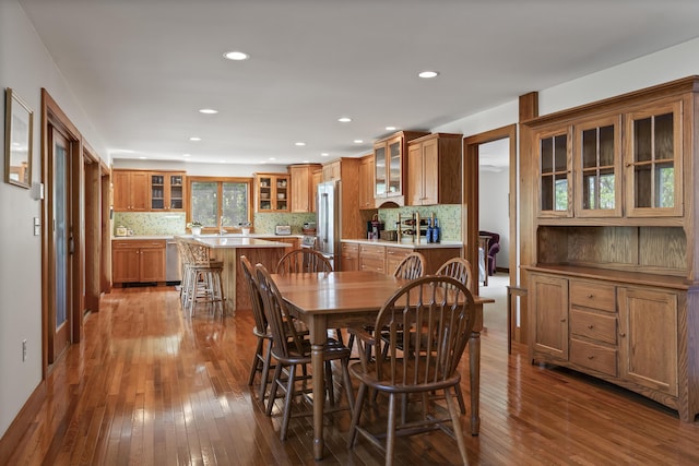 86 Firth Dr, Boothbay, ME 04537 - dining space featuring wood-type flooring and recessed lighting