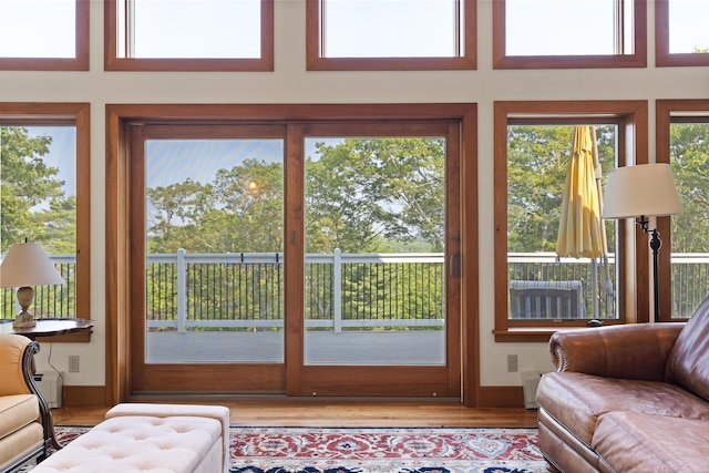 86 Firth Dr, Boothbay, ME 04537 - doorway featuring healthy amount of natural light and wood finished floors