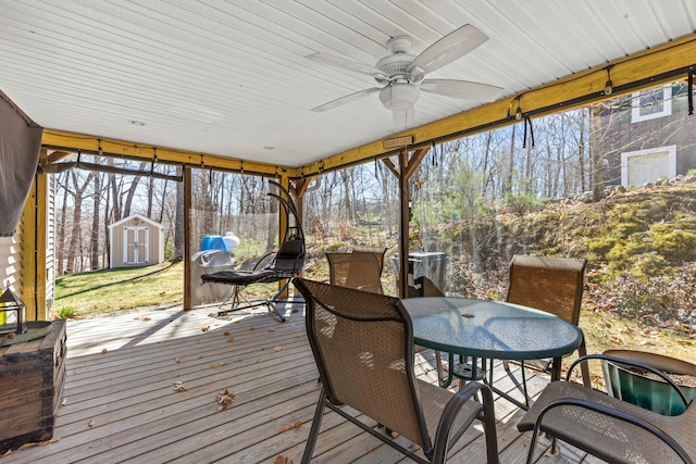 214 Gore Rd, Naples, ME 04055 - sunroom with outdoor dining space and a ceiling fan