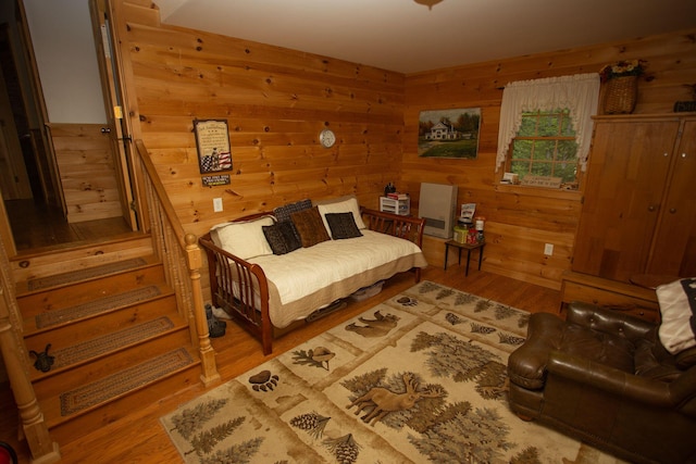 200 Averill Hill Rd, Dixfield, ME 04224 - bedroom featuring wood finished floors and wooden walls