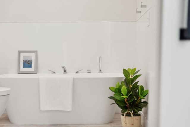 bathroom with toilet and a bathing tub