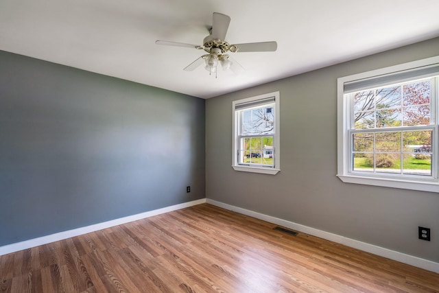269 Hebron Rd, Buckfield, ME 04220 - spare room with baseboards, wood finished floors, and a ceiling fan