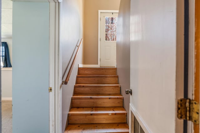 269 Hebron Rd, Buckfield, ME 04220 - staircase featuring healthy amount of natural light