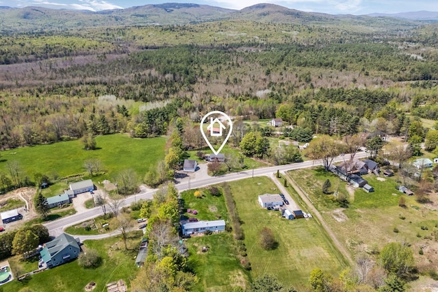 269 Hebron Rd, Buckfield, ME 04220 - aerial view of property's location featuring a forest and a mountain backdrop