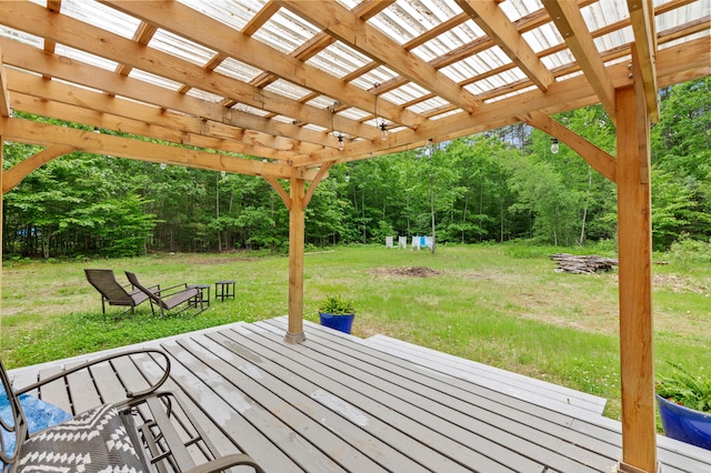 60 Line Rd, Buxton, ME 04093 - deck featuring a lawn and a pergola