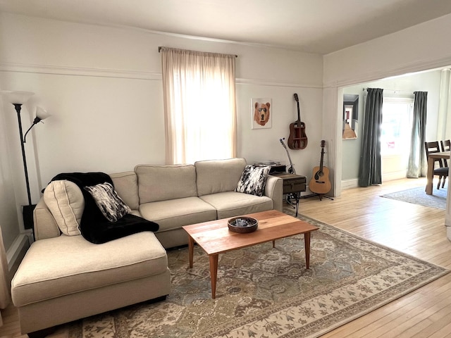 60 Elm St, Bangor, ME 04401 - living room featuring light wood-type flooring and baseboards