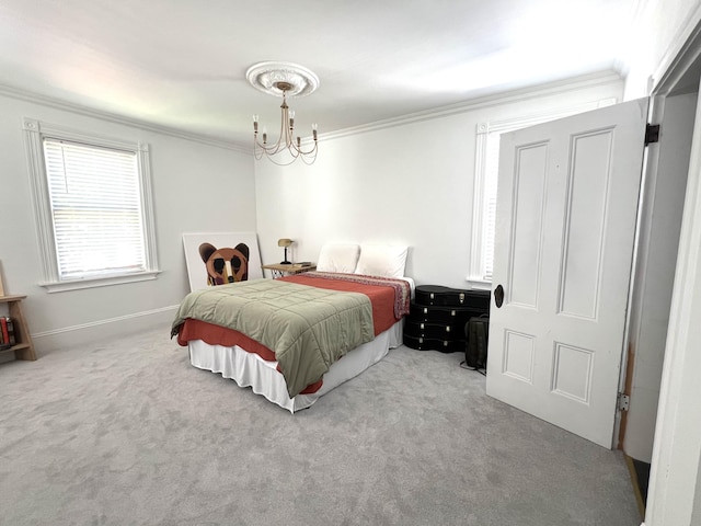 60 Elm St, Bangor, ME 04401 - bedroom with crown molding, carpet flooring, and a chandelier