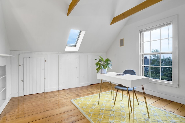 15 Obrion St Unit A, Portland, ME 04101 - office featuring a skylight, wood-type flooring, and plenty of natural light