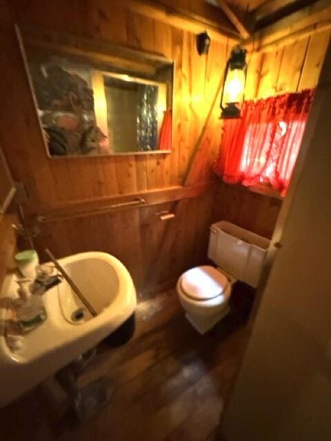 77 Orchard Dr, Saint Albans, ME 04971 - bathroom with wooden walls and a shower