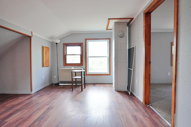 845 Hudson Rd, Glenburn, ME 04401 - additional living space featuring wood finished floors and vaulted ceiling