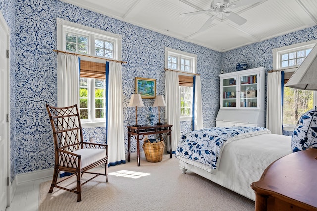 56 Deans Way, Cumberland, ME 04110 - bedroom with wallpapered walls