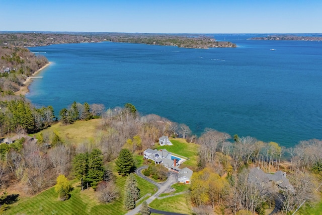 56 Deans Way, Cumberland, ME 04110 - drone / aerial view featuring a water view