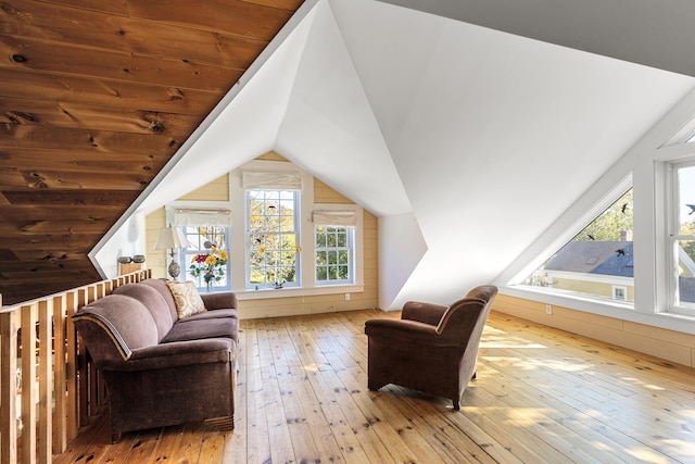 40 Mountain St, Camden, ME 04843 - additional living space with hardwood / wood-style flooring and vaulted ceiling