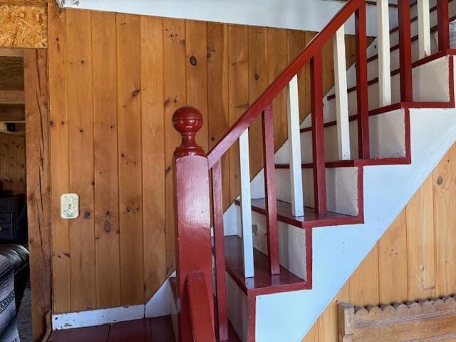49 Pequawket Trl, Baldwin, ME 04024 - staircase featuring wooden walls