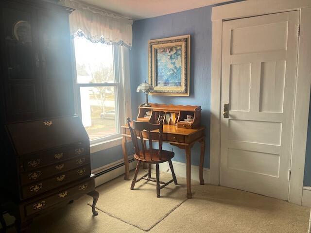 home office with carpet