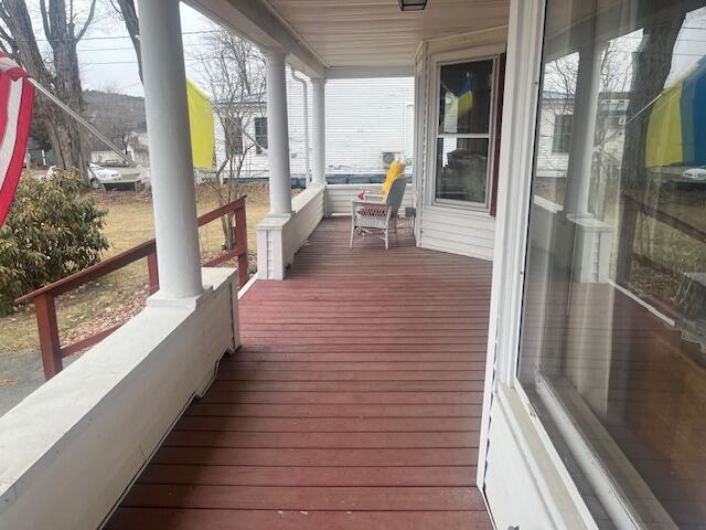 deck featuring covered porch