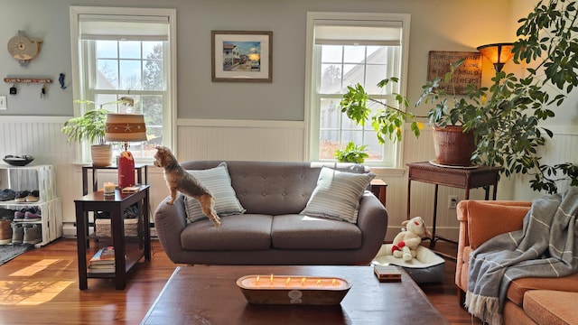 54 Black Smith Rd Unit 13, Wells, ME 04090 - sitting room with wood finished floors and a wainscoted wall