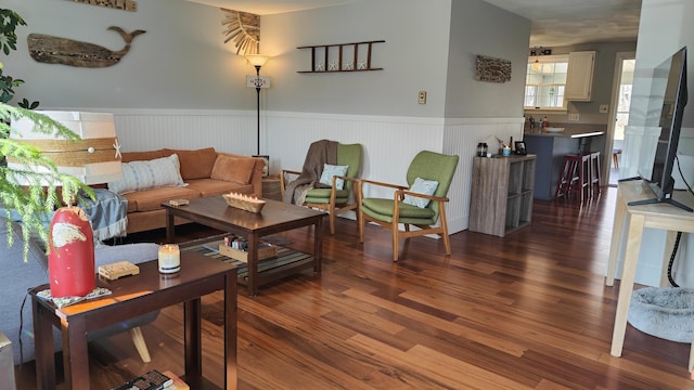 54 Black Smith Rd Unit 13, Wells, ME 04090 - living area featuring wood finished floors and a wainscoted wall