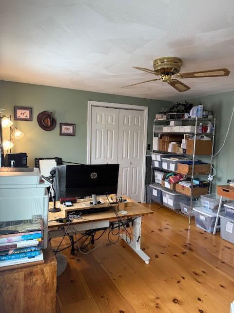 54 Black Smith Rd Unit 13, Wells, ME 04090 - office space with ceiling fan and hardwood / wood-style flooring