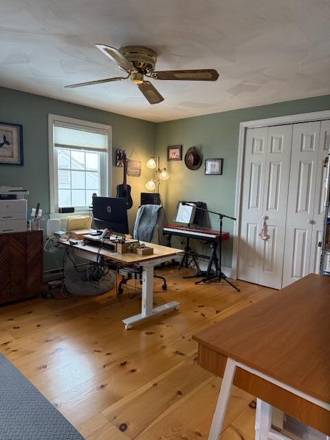 54 Black Smith Rd Unit 13, Wells, ME 04090 - office space featuring ceiling fan and wood finished floors