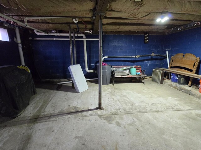 1898 Roxbury Rd, Roxbury, ME 04275 - unfinished below grade area featuring concrete block wall