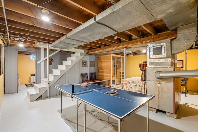 9 Phillips Rd, Falmouth, ME 04105 - game room with concrete flooring and wood walls