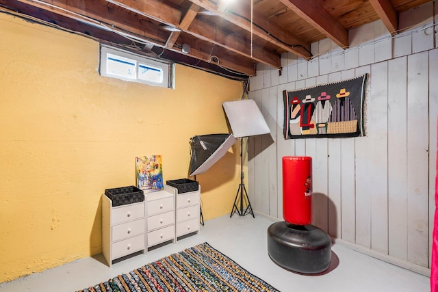 9 Phillips Rd, Falmouth, ME 04105 - basement featuring wood walls