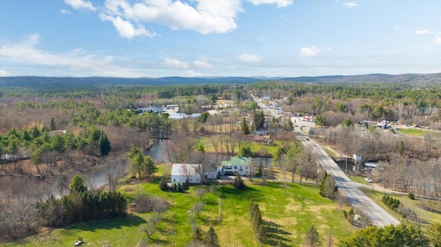 drone / aerial view with a view of trees