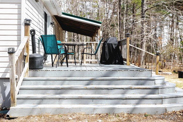 69 Goulds Ridge Rd, Passadumkeag, ME 04475 - view of wooden terrace