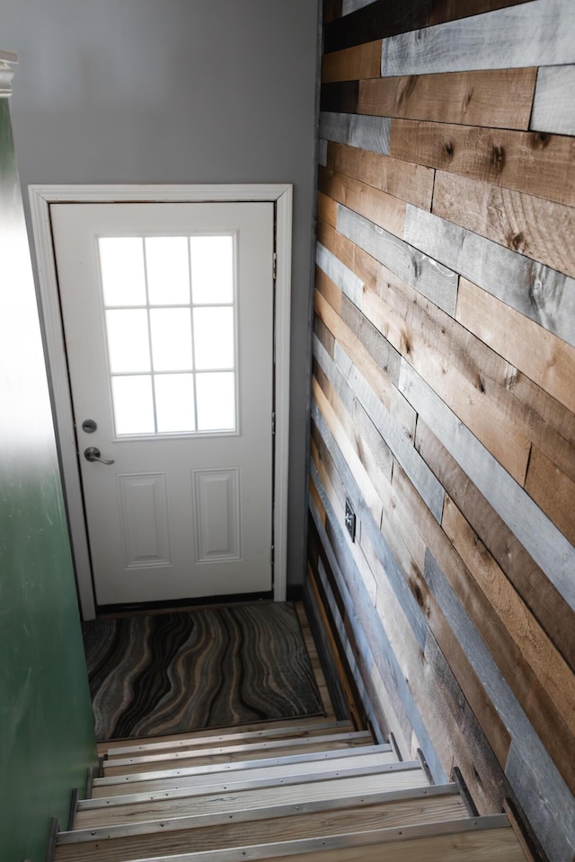 69 Goulds Ridge Rd, Passadumkeag, ME 04475 - doorway with wooden walls
