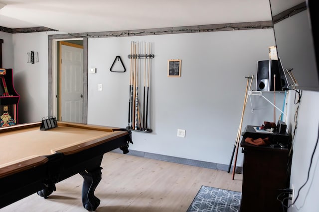 69 Goulds Ridge Rd, Passadumkeag, ME 04475 - recreation room featuring wood finished floors, billiards, and baseboards
